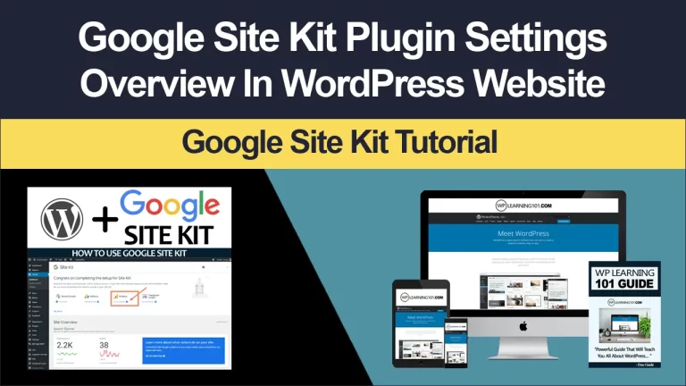 Google Site Kit Settings Overview