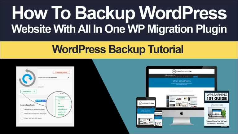 How To Backup WordPress Site Using All In One WP Migration