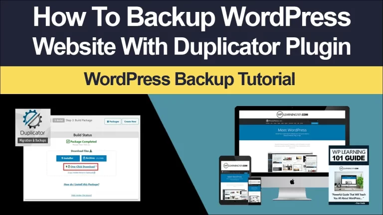 How To Backup WordPress Website Using Duplicator WordPress Plugin (Step-By-Step Tutorial)