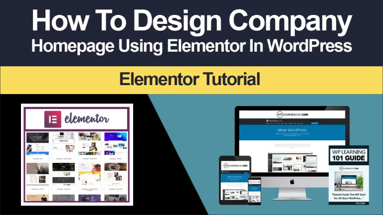 How To Create Homepage With Elementor