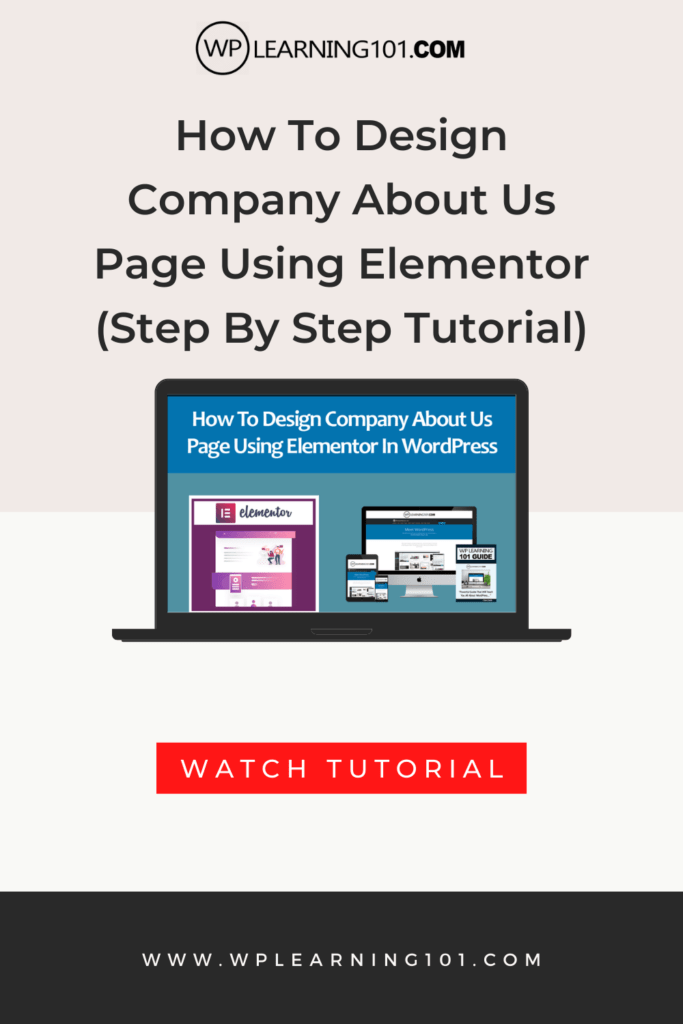 How To Design Company Profile About Us Page Using Elementor In WordPress (Step By Step Tutorial)