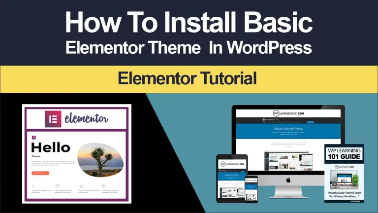 How To Install Elementor Hello Theme Tutorial