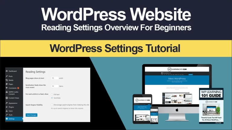 Basic WordPress Reading Settings Tutorial Overview For Beginners (Step By Step)