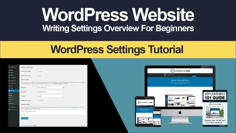 Basic WordPress Writing Settings Overview Tutorial For Beginners (Step By Step)