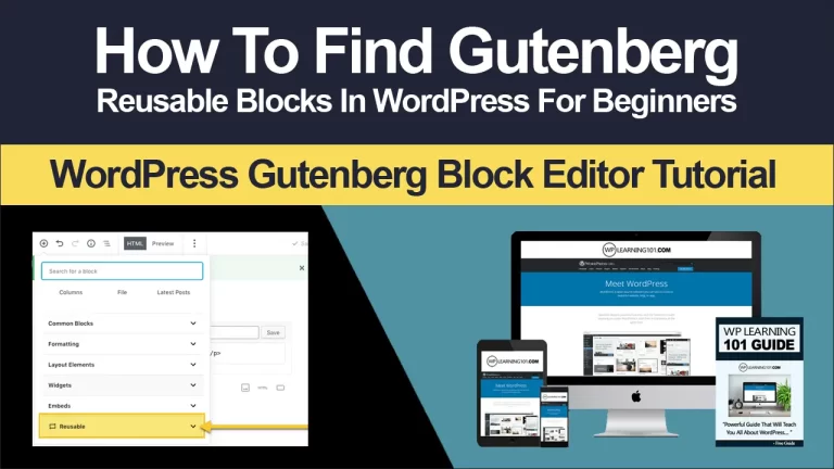 How To Find WordPress Gutenberg Reusable Blocks (Step By Step Tutorial)