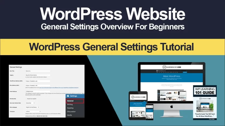 WordPress General Settings Overview Tutorial For Beginners (Step By Step)