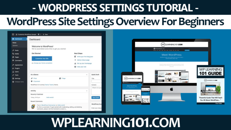 WordPress Site Settings Overview Tutorial For Beginners (Step By Step)