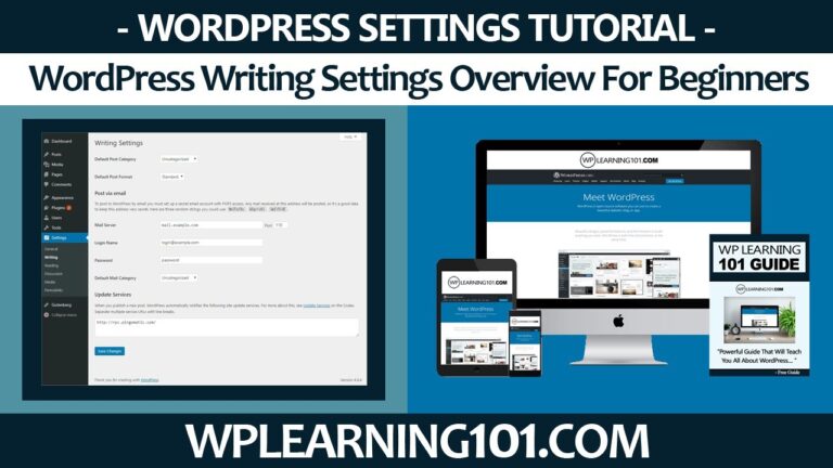 Basic WordPress Writing Settings Overview Tutorial For Beginners (Step By Step)