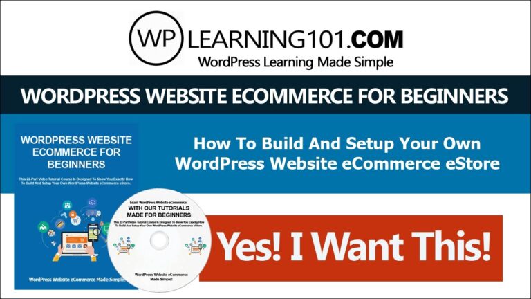 WordPress Website Ecommerce Tutorial Videos Made For Beginners (Step By Step)