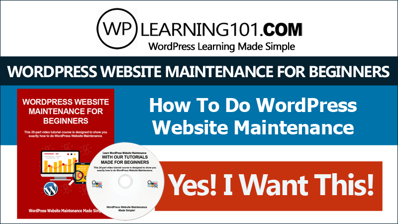 wordpress maintenance for beginners