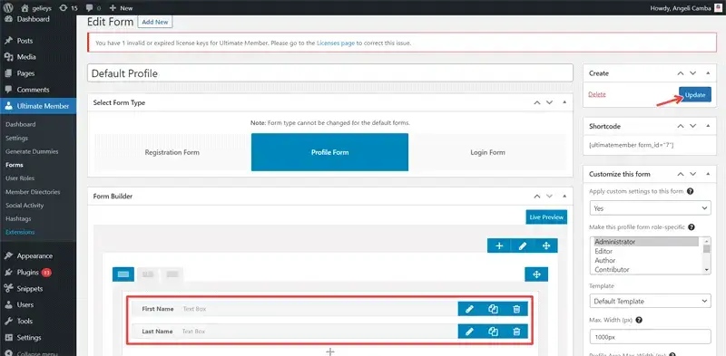 Adding Profile Fields Ultimate Member