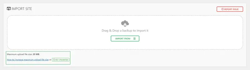 All in One WP Migration Importing to a New Location
