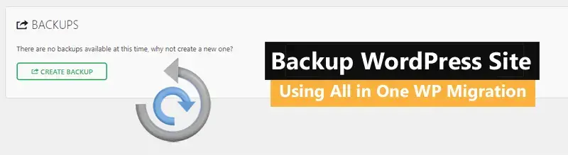 Backup WordPress Site Using All in One WP Migration
