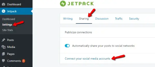 Connecting Your Social Media Accounts to Jetpack
