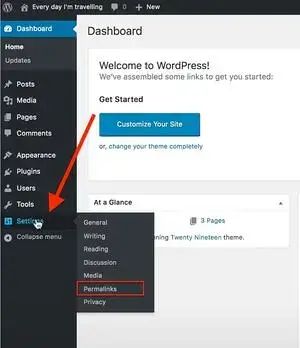 How to Access the Permalink Settings Page in WordPress