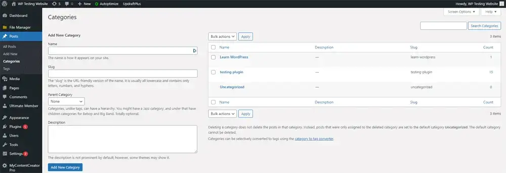 How to Create a Post Category in WordPress