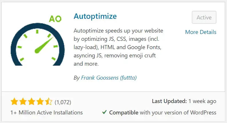 Installing and Configuring Autoptimize Plugin