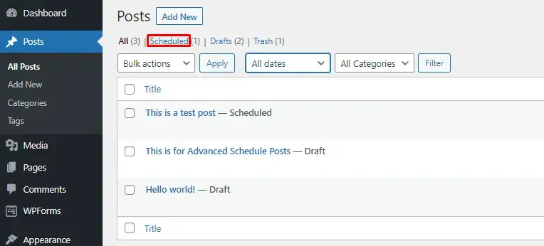 Managing Scheduled Posts In WordPress