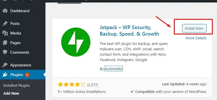 install the Jetpack plugin