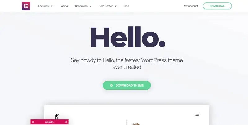 Installing Elementor Hello Theme via WordPress Dashboard