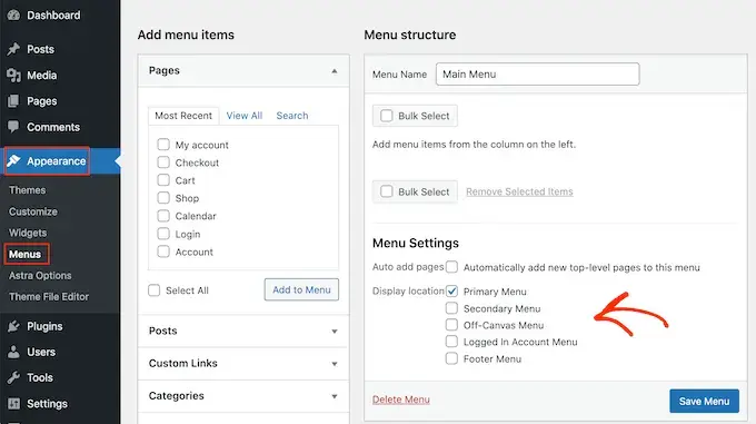 Types of Menus on WordPress